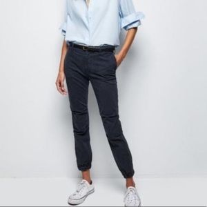 Nili Lotan Blue French Military Ankle Zip Pants